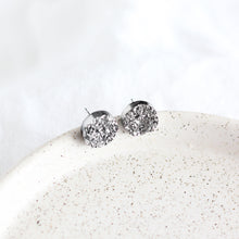Load image into Gallery viewer, Silver Faux-Druzy Earrings
