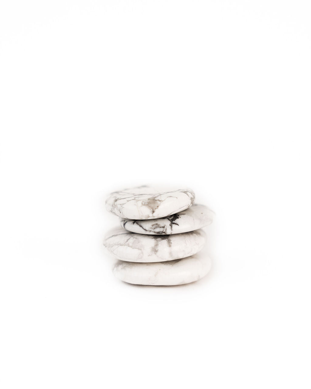 Howlite White Crystal Palm Stone