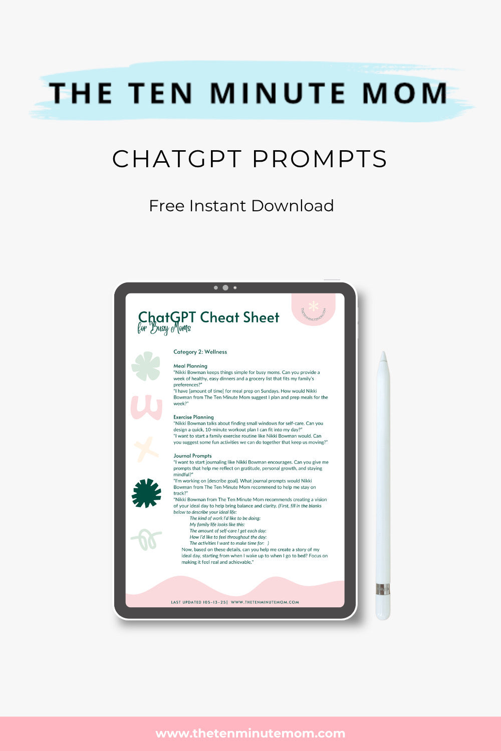 Your FREE CHATGPT Prompts For Busy Moms