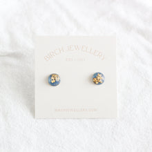 Load image into Gallery viewer, Blue &amp; Gold Flake Earrings
