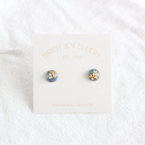 Blue & Gold Flake Earrings