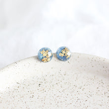 Load image into Gallery viewer, Blue &amp; Gold Flake Earrings
