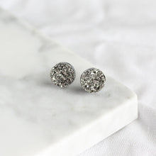 Load image into Gallery viewer, Silver Faux-Druzy Earrings

