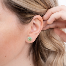 Load image into Gallery viewer, Mint &amp; Gold Flake Earrings

