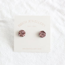 Load image into Gallery viewer, Rose Gold Faux-Druzy Earrings
