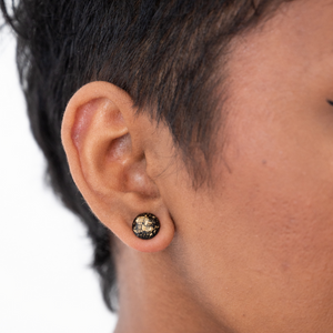 Black & Gold Flake Earrings