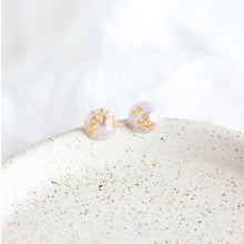 Load image into Gallery viewer, Lavender &amp; Gold Flake Earrings
