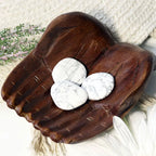 Howlite White Crystal Palm Stone