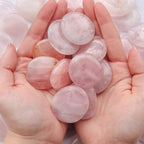 Rose Quartz Crystal Palm Stone